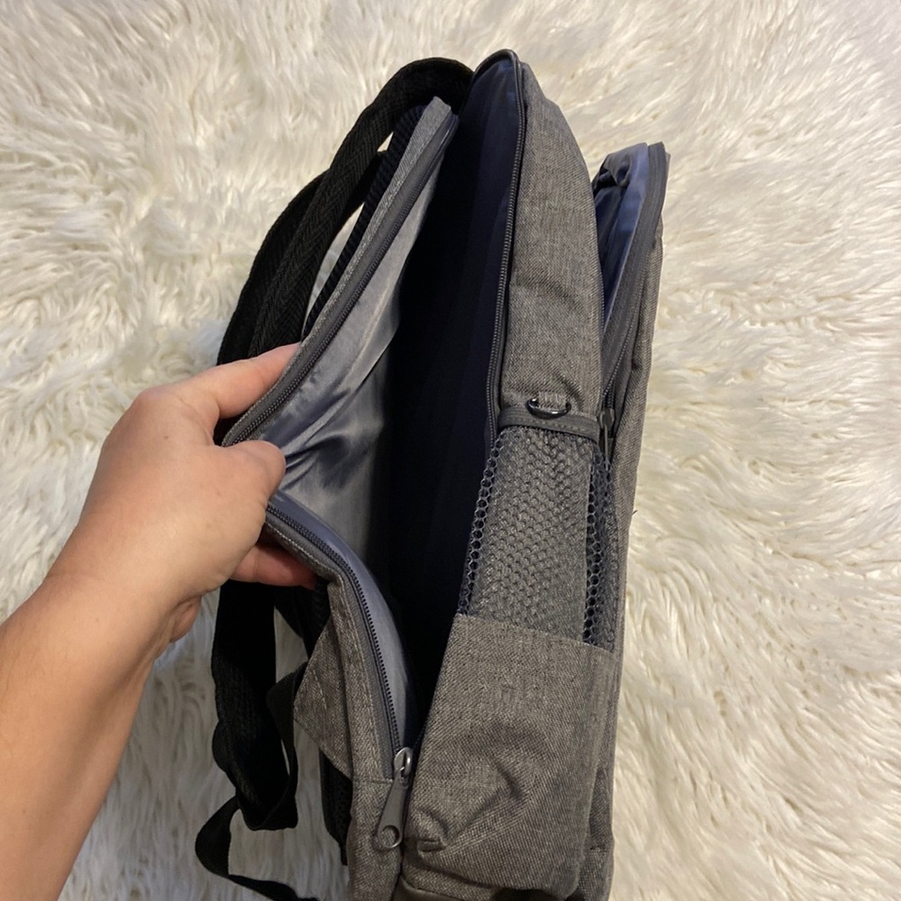 Gray Backpack BNWOT please see all pictures padded back gray and teal color - Picture 6 of 16
